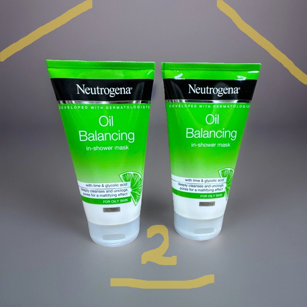 Neutrogena Oil Balancing In-Shower Mask with Lime & Glycolic Acid 150ml Lot of 2